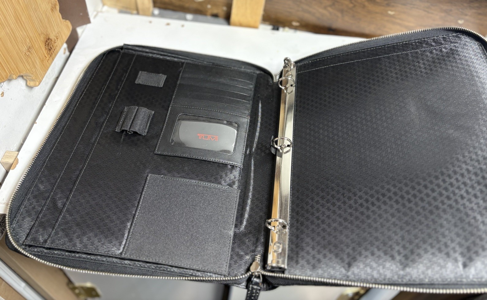 Tumi Delta Double Handle Leather Portfolio Case.