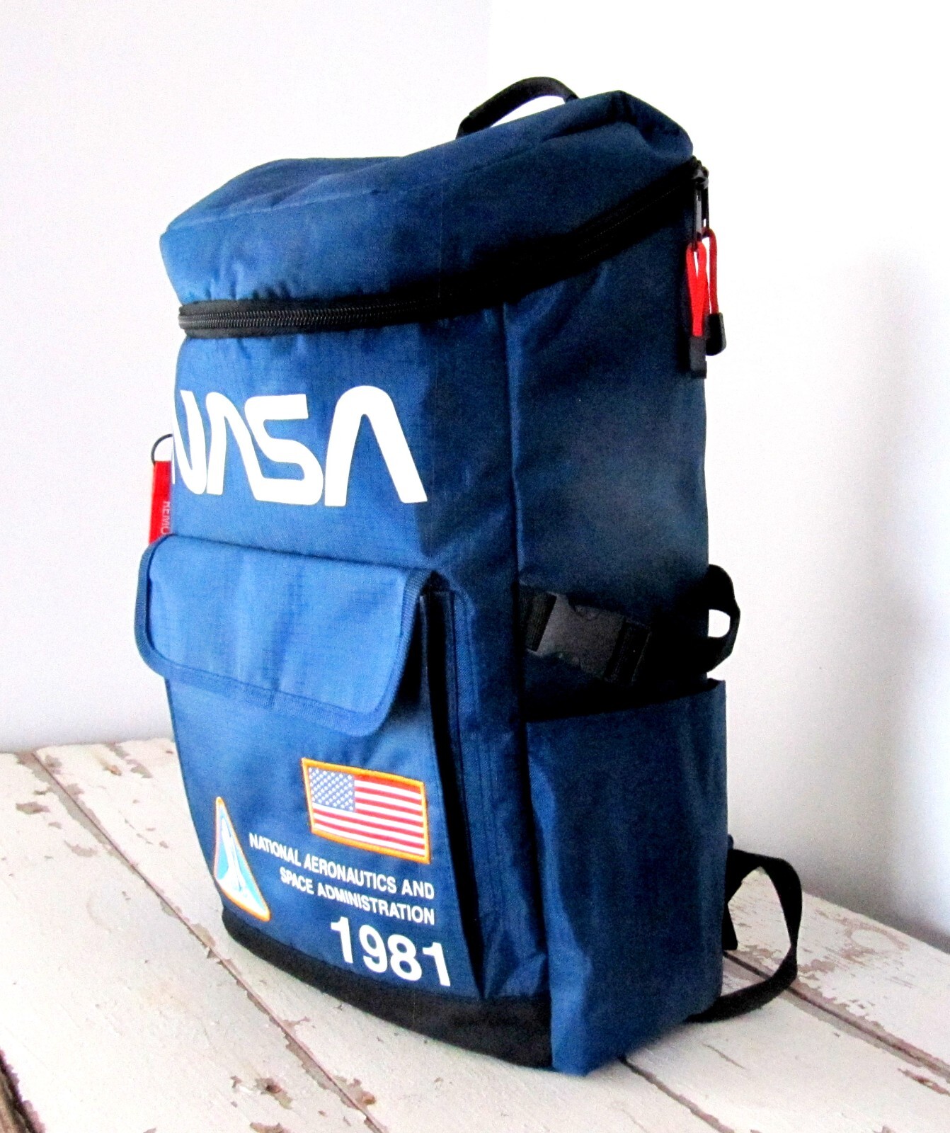 Mad Engine NASA Flight Suit Backpack Blue Ripstop Canvas Astronaut RARE