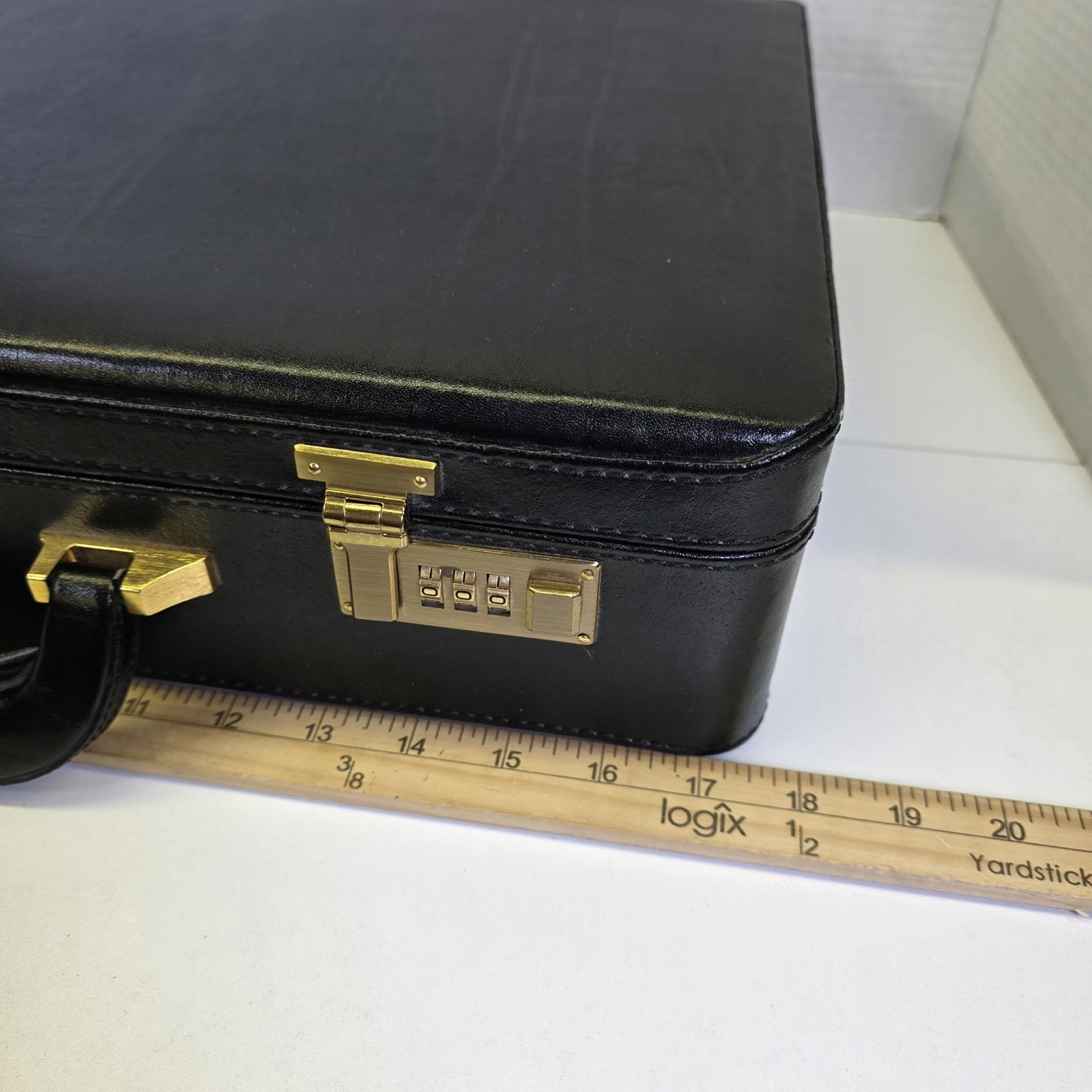 Vintage Sonalin Black Leather Executive Attaché Briefcase 000 Lock