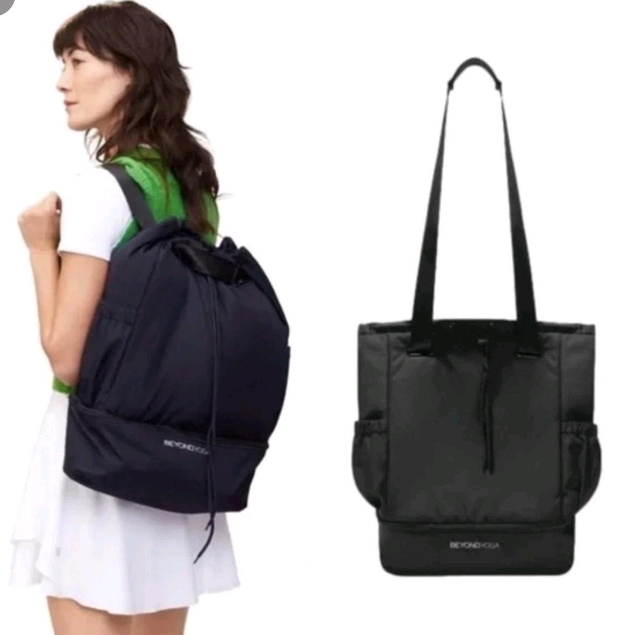 Beyond Yoga Gym Bag Convertible Backpack Black