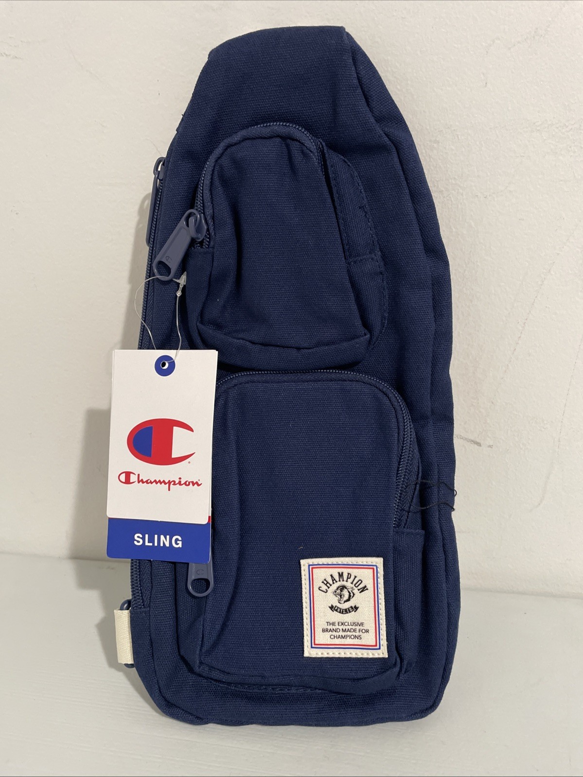 Champion Canvas Sling Bag Blue Logo Crossbody Chest Pack