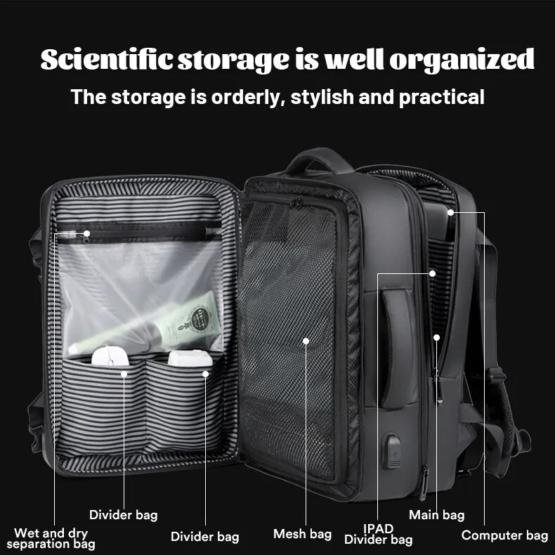 17.3”Hard Shell Backpack Men’s Business Laptop Backpack Large Capacity Backpack
