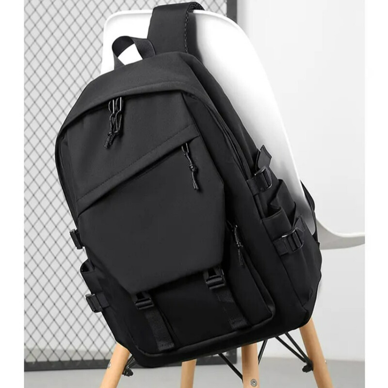 Solid Color Simple Men’s Backpack Fashion Couple Student Computer Backpack