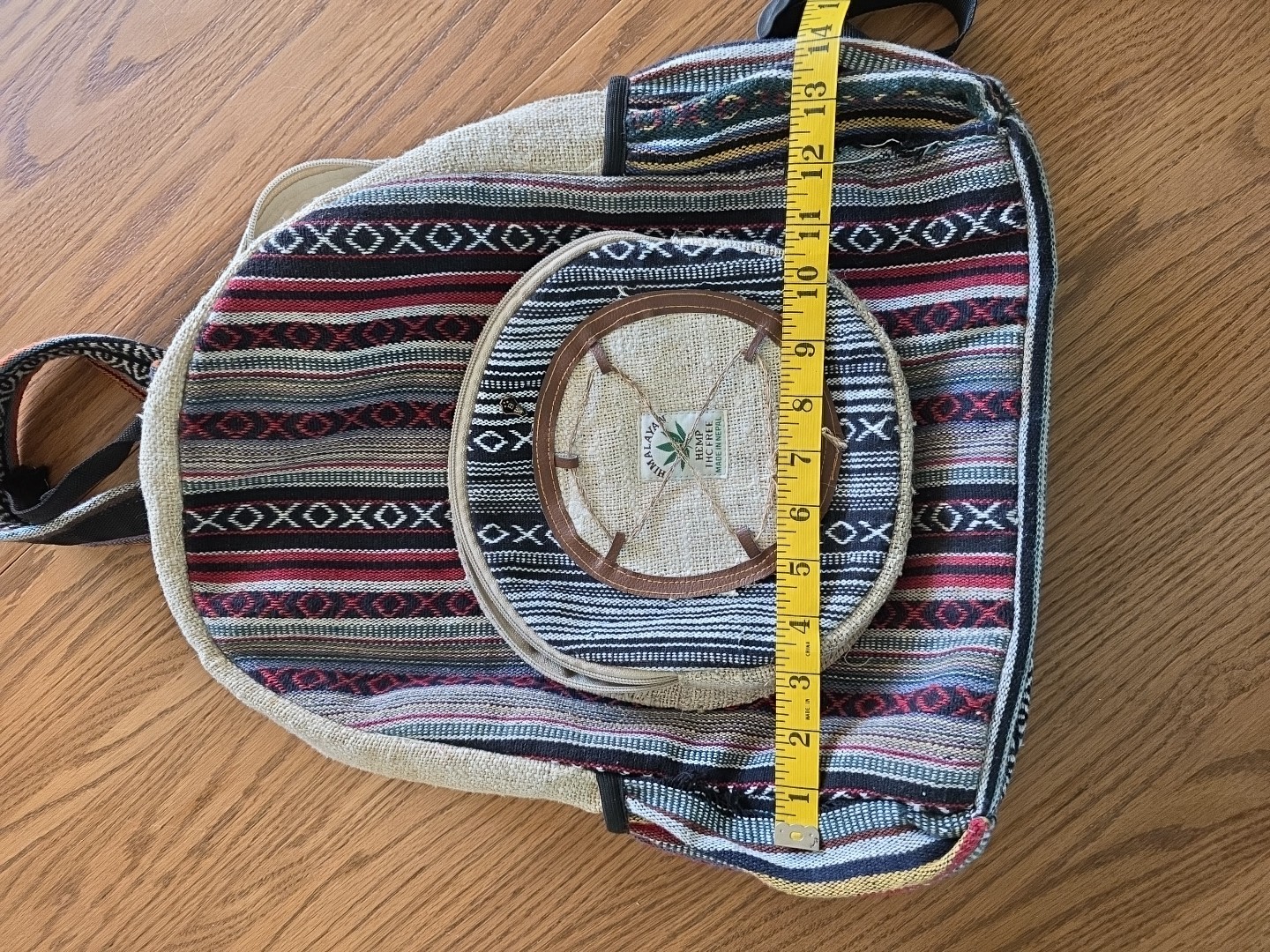 Himalaya Hemp Backpack Boho Festival Bag Made in Nepal Needs Repair