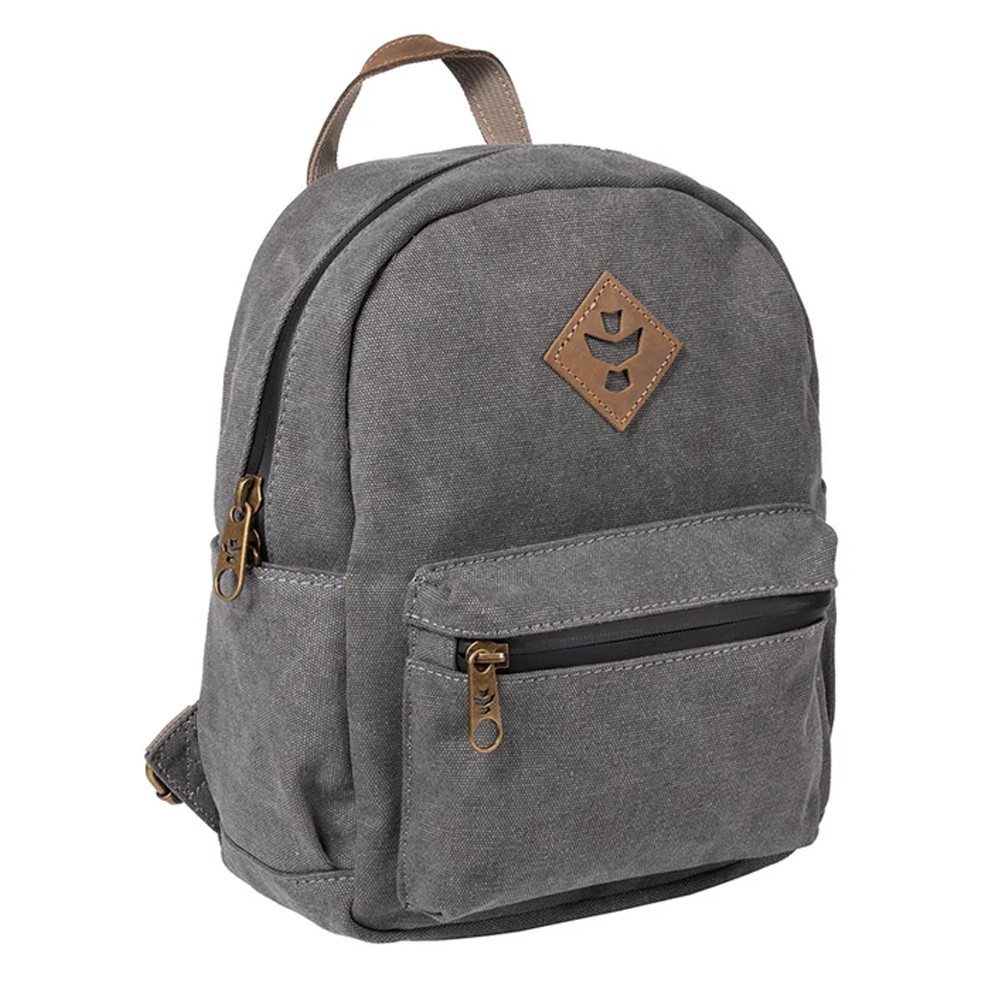 The Shorty Odour Proof Backpack Bag by Revelry-Striped Dark Grey