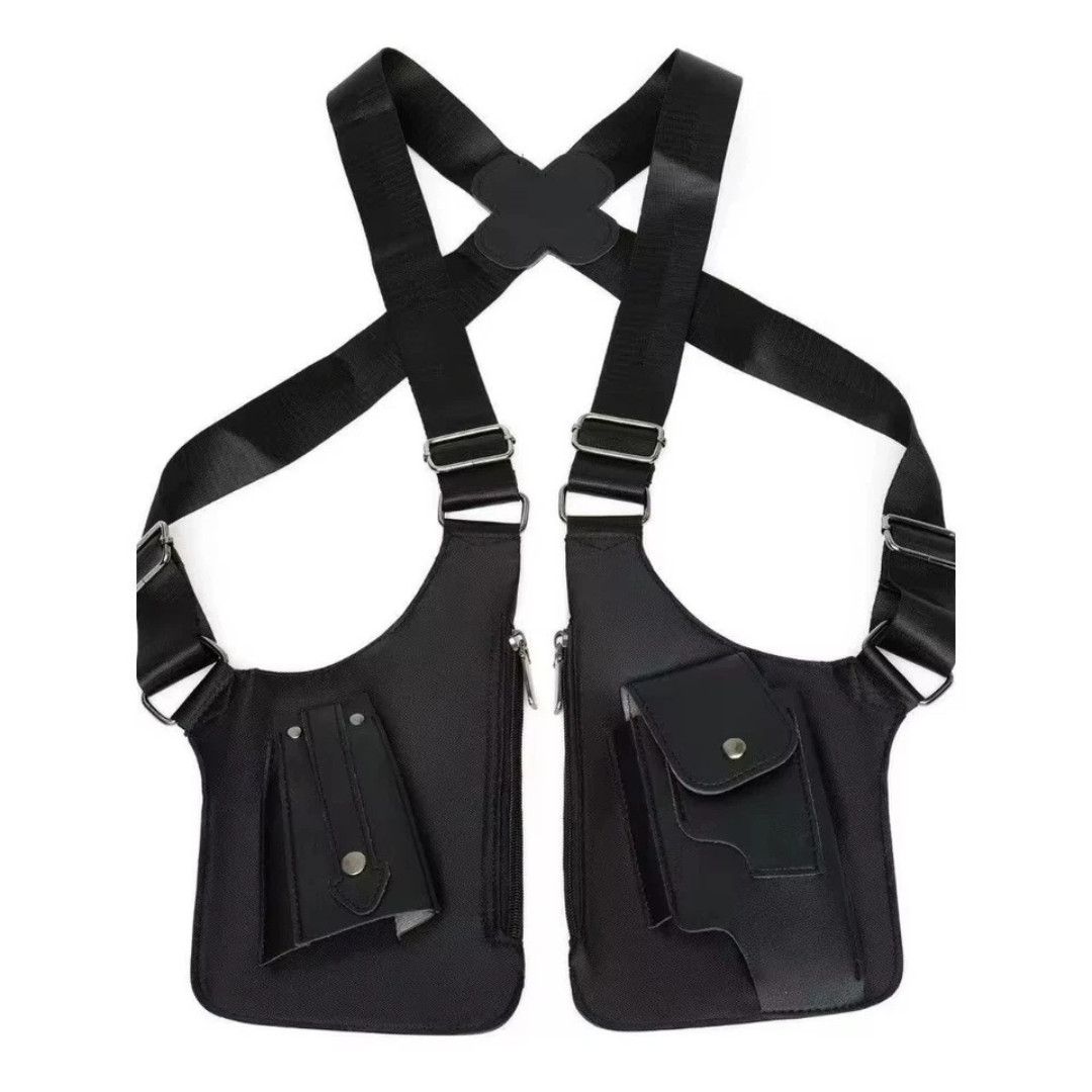 Adjustable Anti-Theft Underarm Shoulder Bag PU Leather Wallet Holster Bag