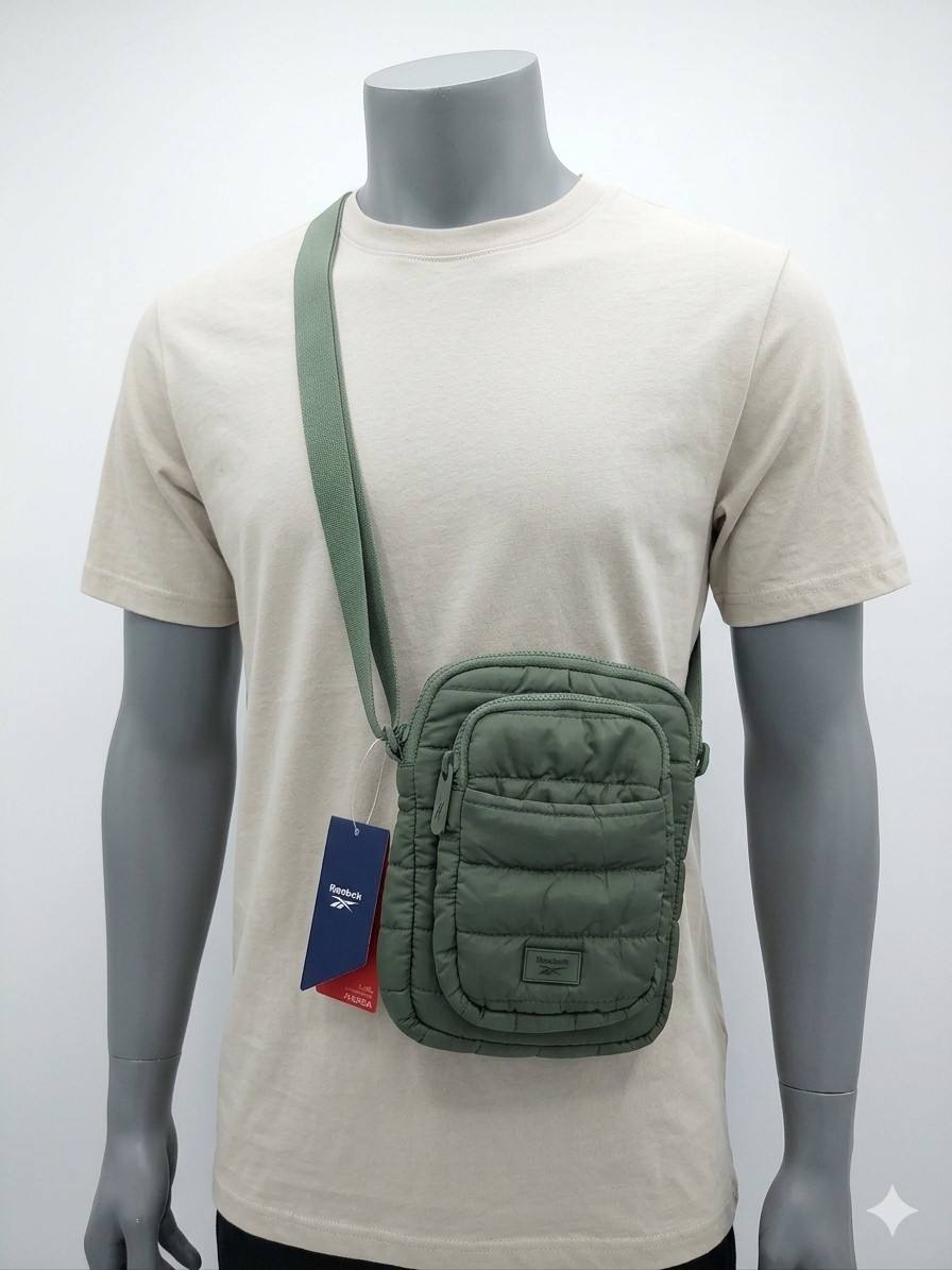 Reebok Andrea Green Men’s Adjustable Strap Shoulder Bag with Pockets
