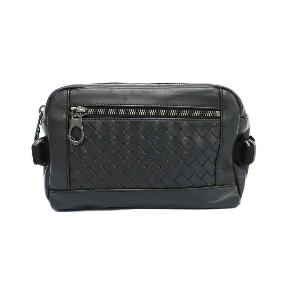 Bottega Veneta Fanny Pack Intrecciato Black Leather B06739595V