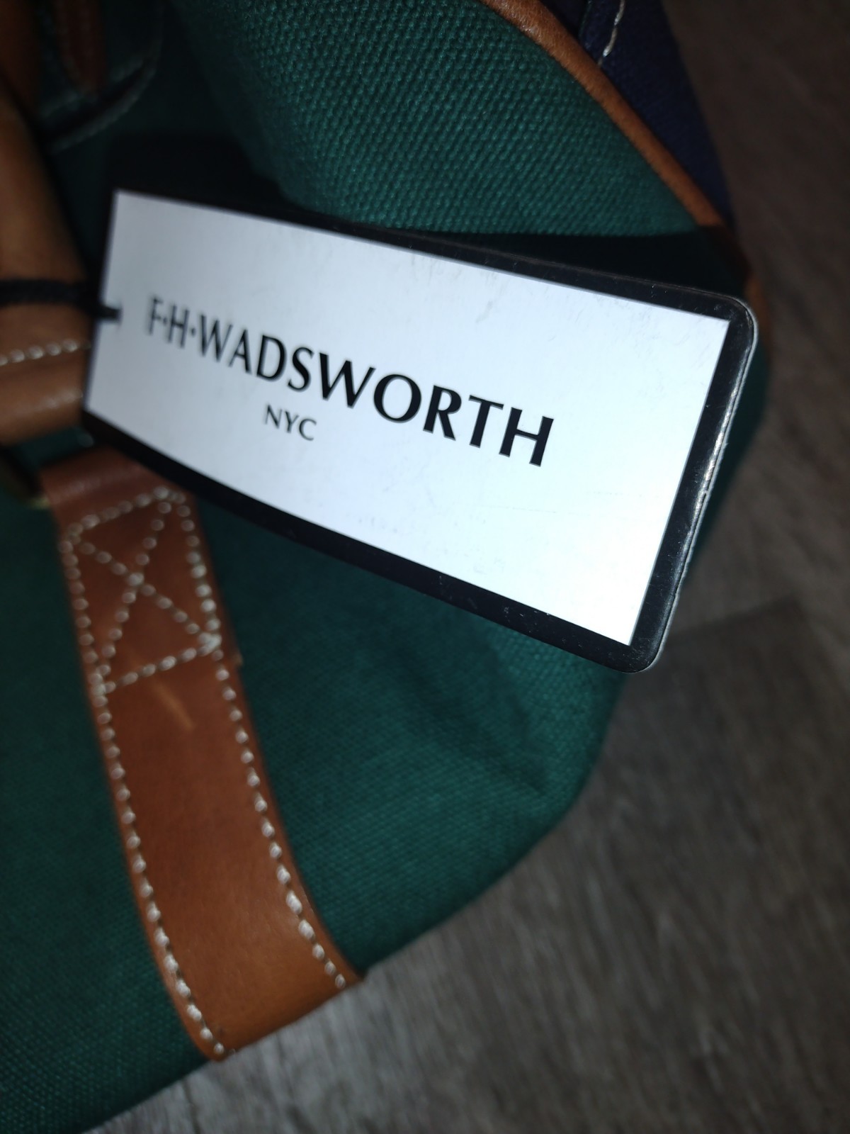 Harboring Hearts FH Wadsworth NYC Canvas Leather Trim Weekender Duffel Bag