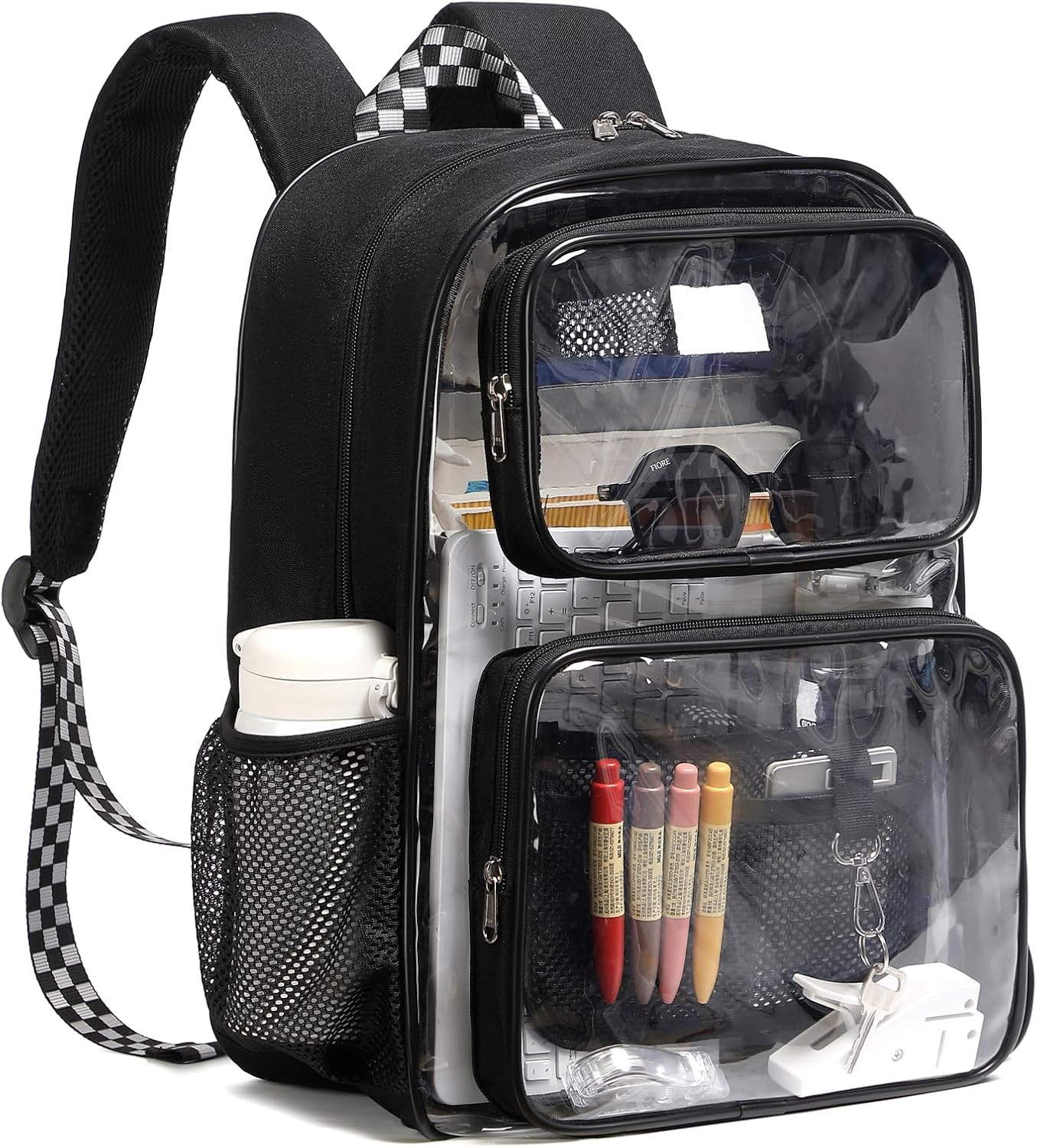 Clear Backpack Heavy Duty -17 Inch Extra Large Bookbag, Reinforced See through S