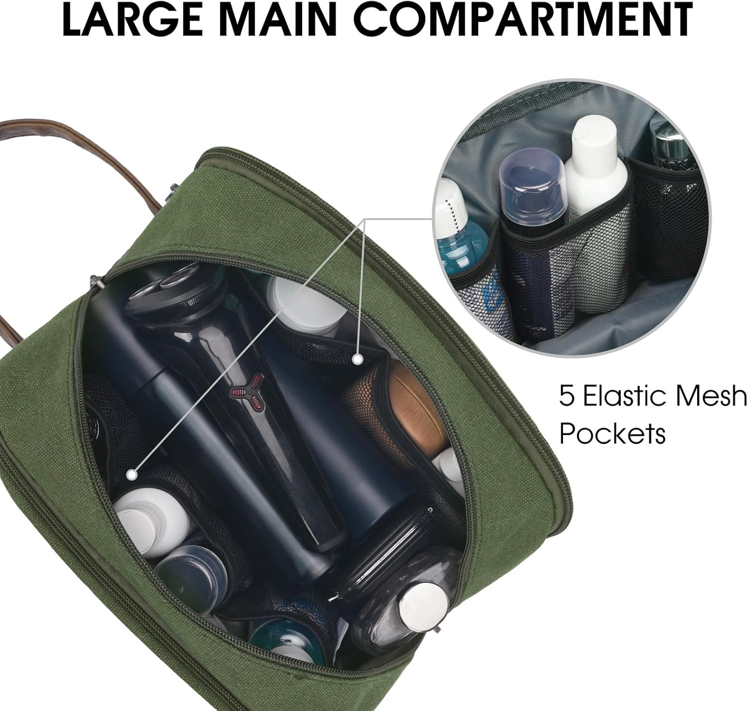 Travel Toiletry Bag for Men Large Toiletries Shaving Bag Water Resistant Hanging