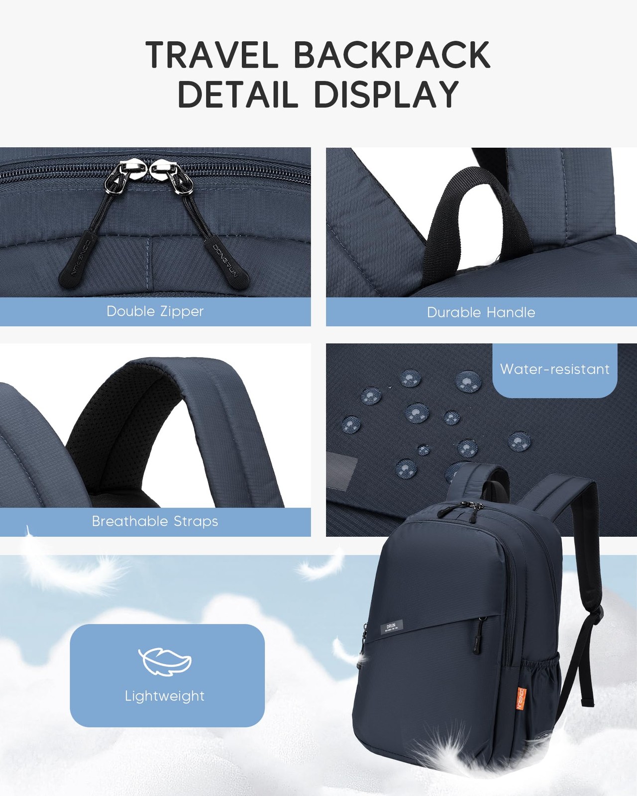 40x30x15cm Personal Item Bag Travel Backpack Carry On Flight Approved with An…