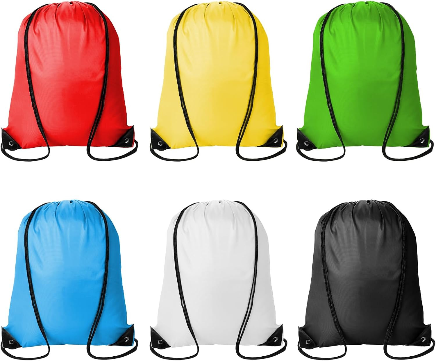 Kuhome 6Pcs Drawstring Backpacks Bulk String Bag Cinch Sack Pack Storage Knapsac