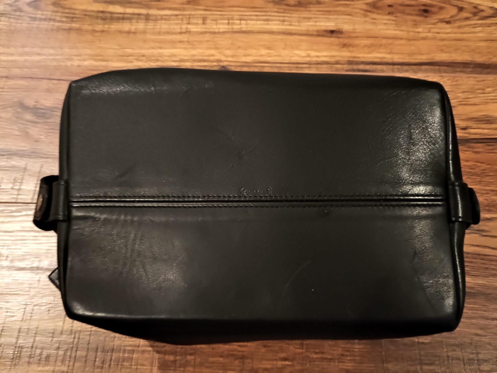 Vintage Coach 1995 Travel Kit No. 5036 Large Leather Toiletry Bag Black Zip Snap