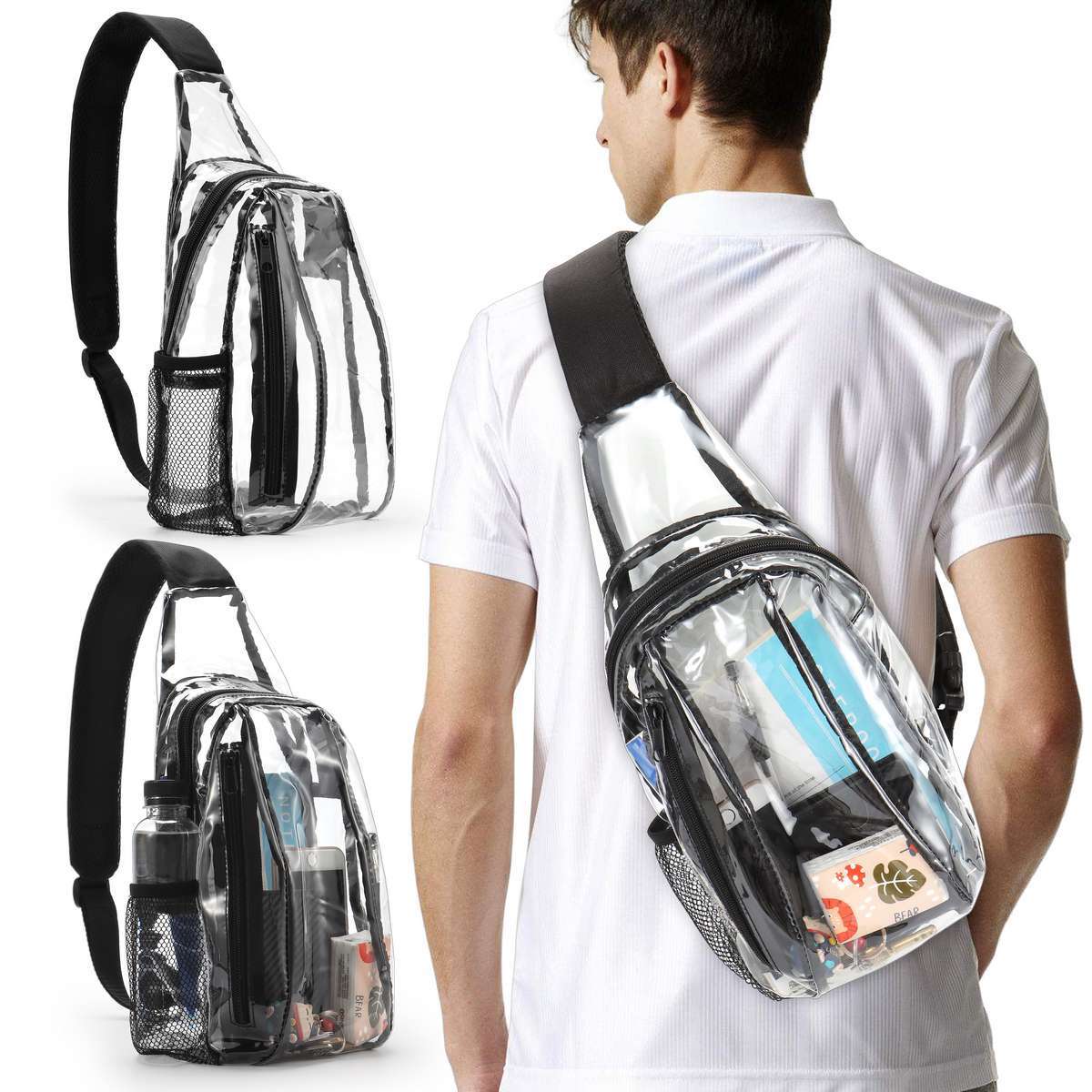 Clear Sling Shoulder Bag Stadium Approved Cute Fashion Crossbody Clear Backpack