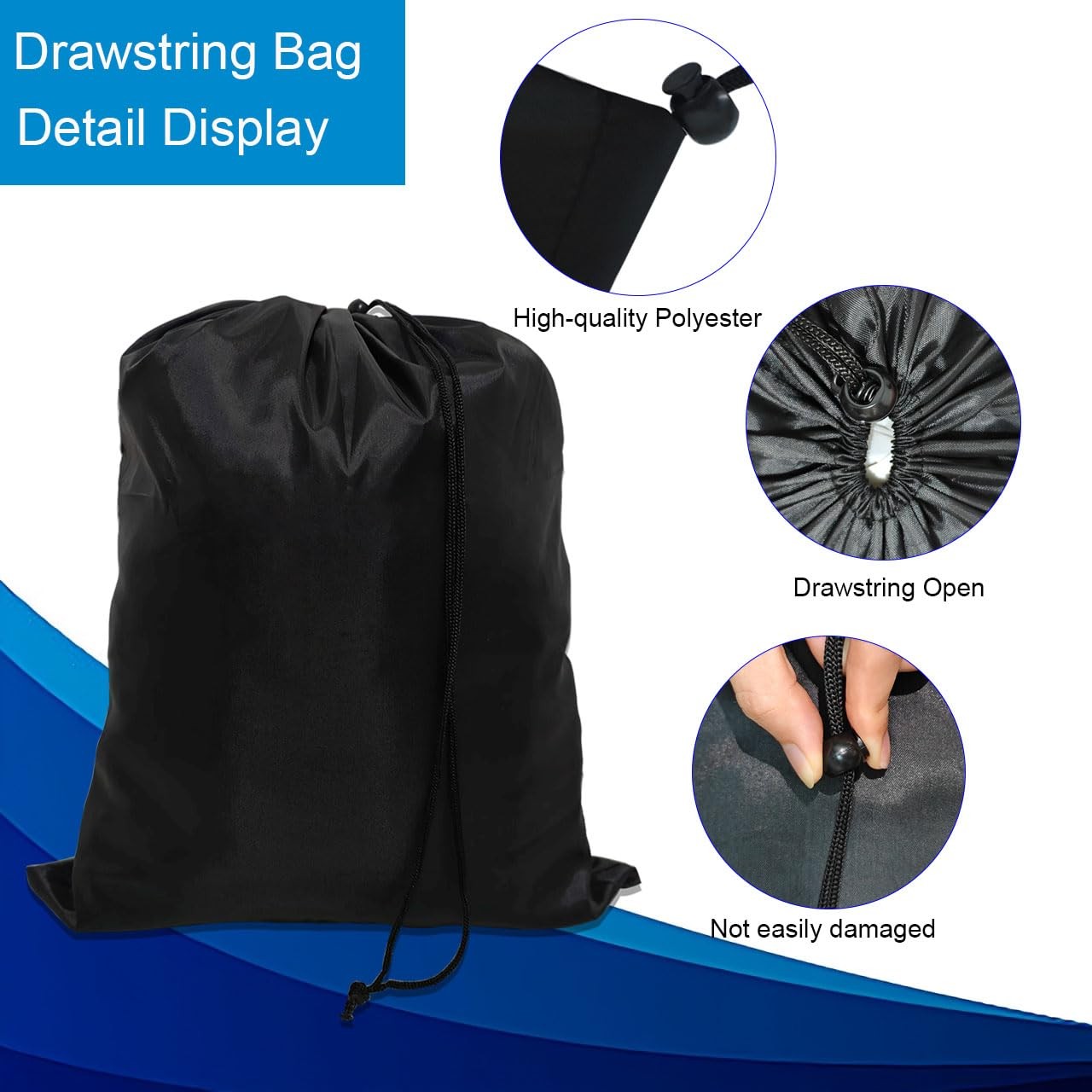 10-Pack Drawstring Bags with Toggle Closure – Lightweight & Durable Nylon Gym