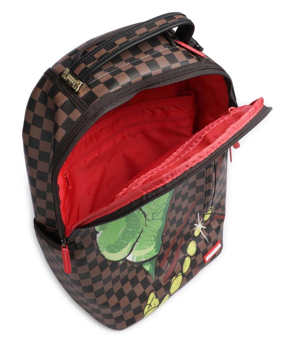 Sprayground Money Bear Brown Monogram Backpack Laptop School Books Bag B5359