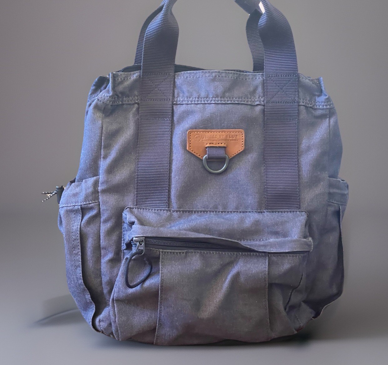 UNITED by BLUE Westward Collection Denim Canvas Small Backpack Bag Sustainable