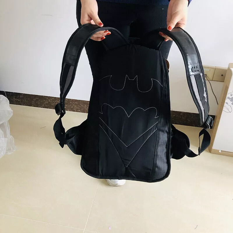 Black Knight Bat Batman Backpack Outdoor Travel Shoulder Bag Large Knapsack Gift