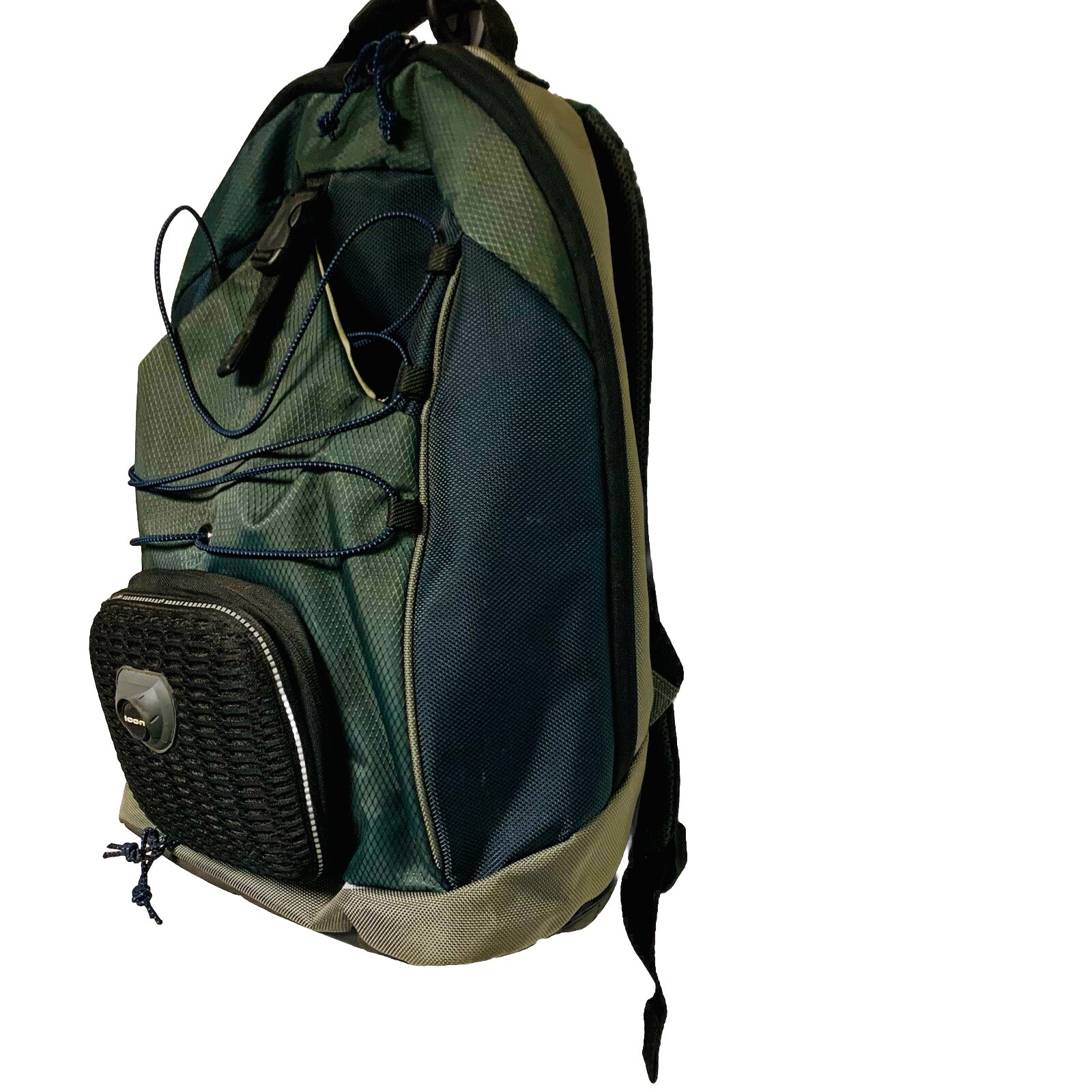 Icon Black Backpack Padded Support Unisex Laptop Travel School Large Adj. Straps