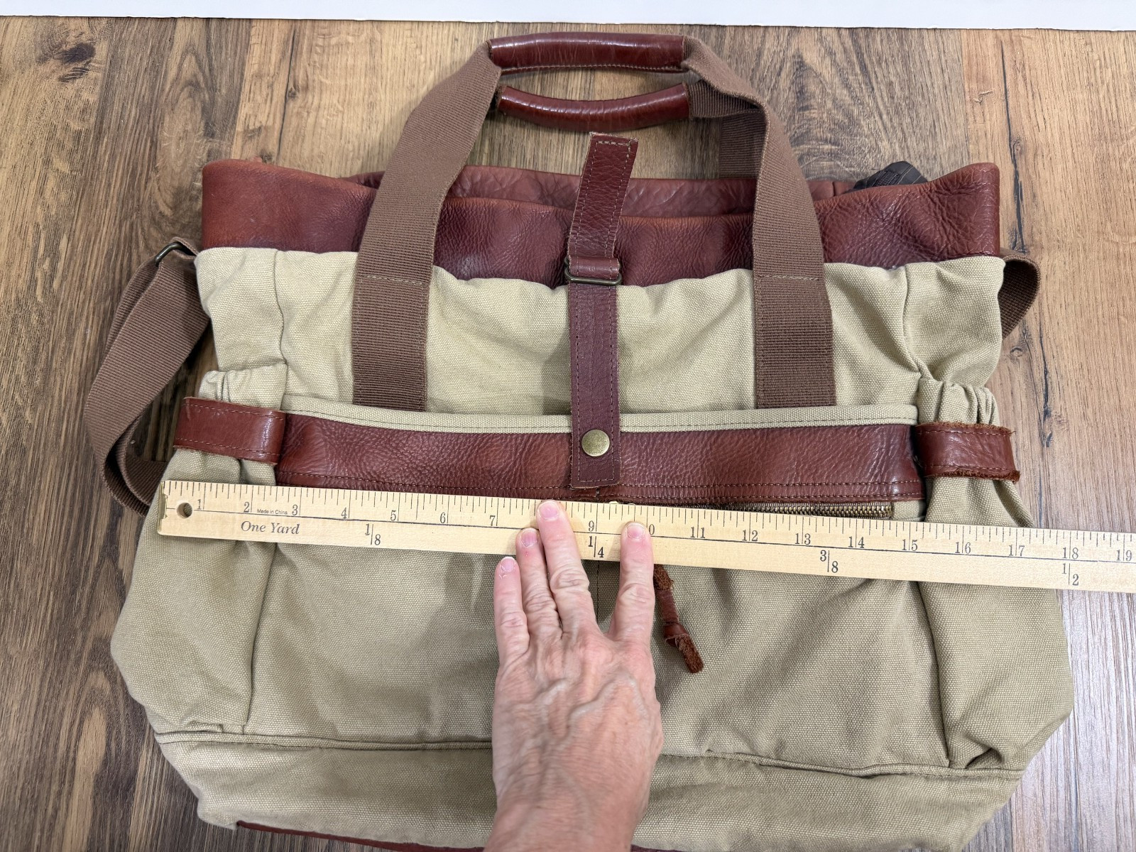Buffalo Jackson Trading Co Leather Canvas Messenger Bag Territory Ahead