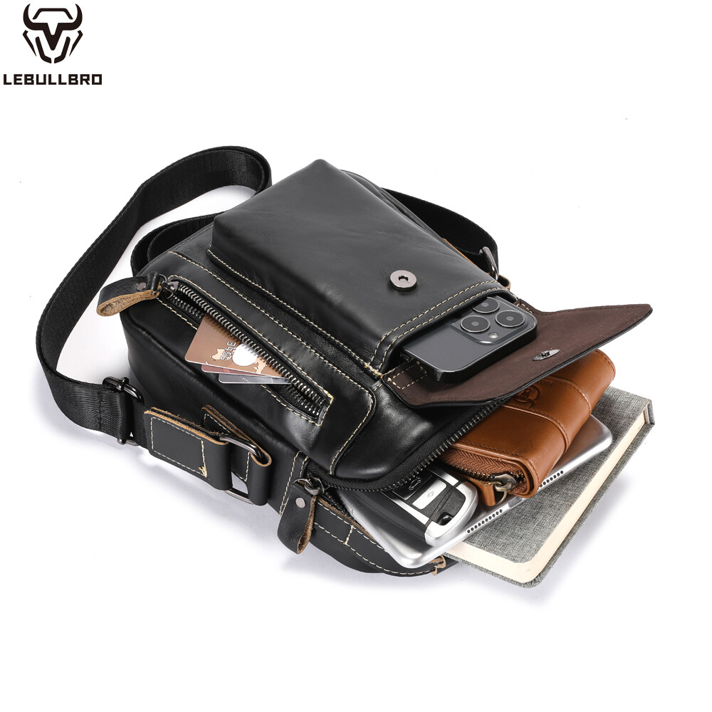 Genuine Leather Handbag for Men Sling Bags Small Shoulder Bag Crossbody Travel G