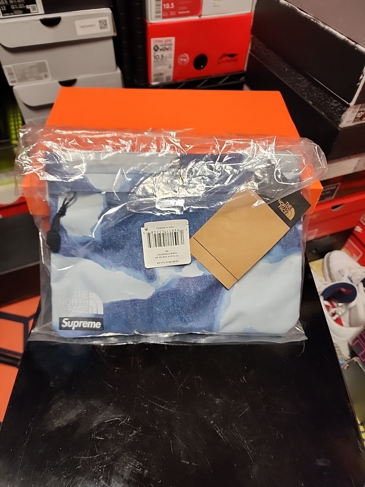 SUPREME/ THE NORTH FACE TNF BLEACHED DENIM PRINT SHOULDER BAG/ OS INDIGO/ FW21