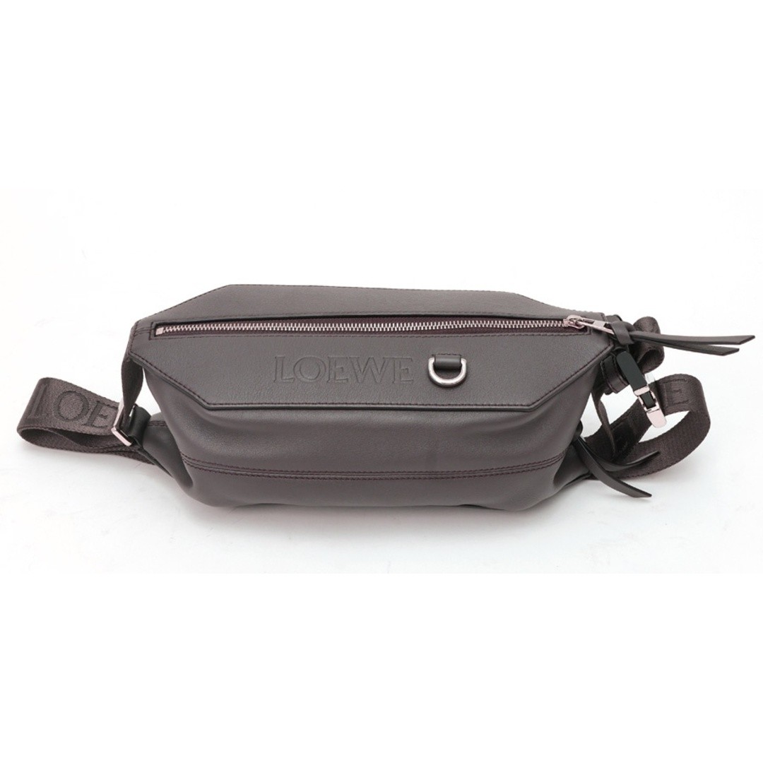 Loewe Convertible Sling Body Bag Calf Leather Dark Brown Style Used TOMI-0