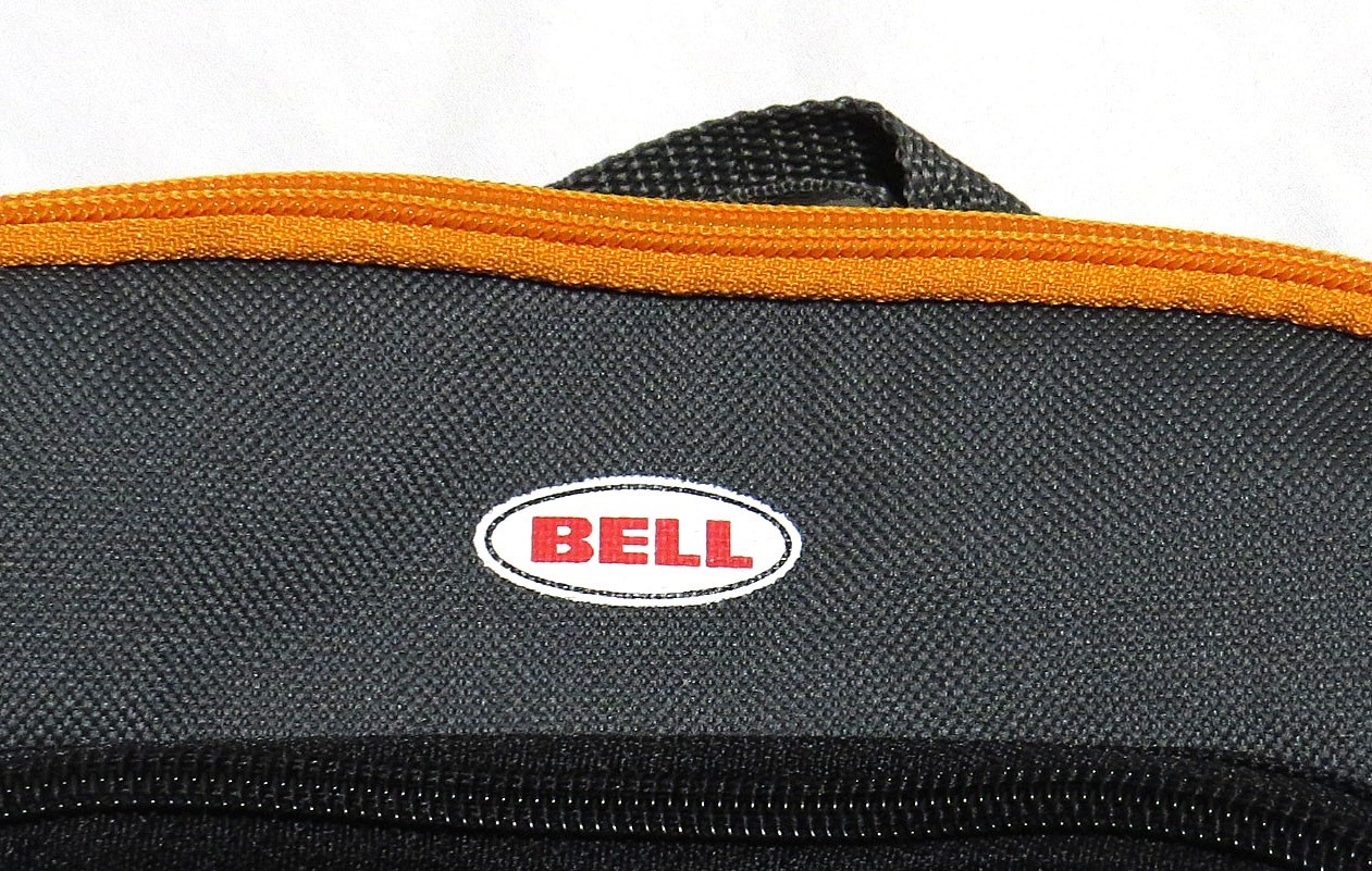 Bell GRAY ORANGE BACKPACK w/ Clear Plastic Pouch Zip Cycling Racing Motorsports