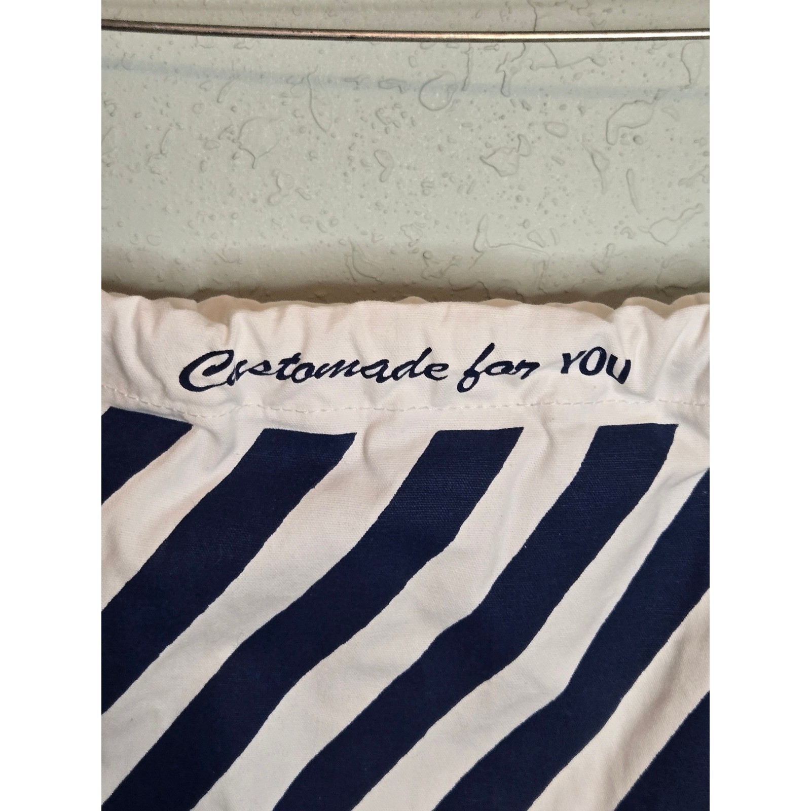 Vans Customs Drawstring Dust Bag Navy White Striped Canvas Shoe Storage Pouch