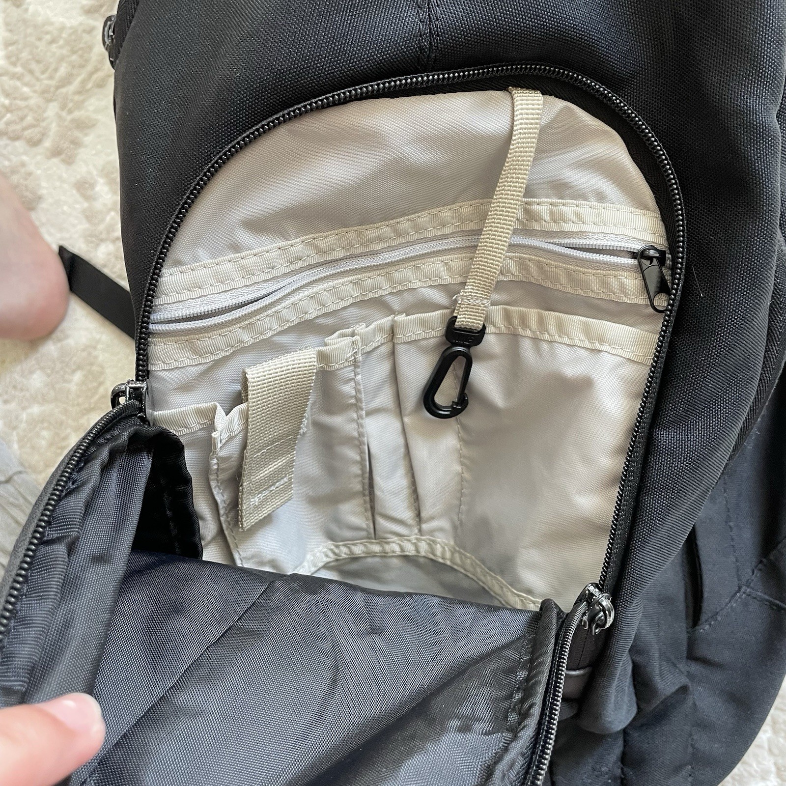 Nike Y2K Backpack Black Portable CD Player Holder Zipper