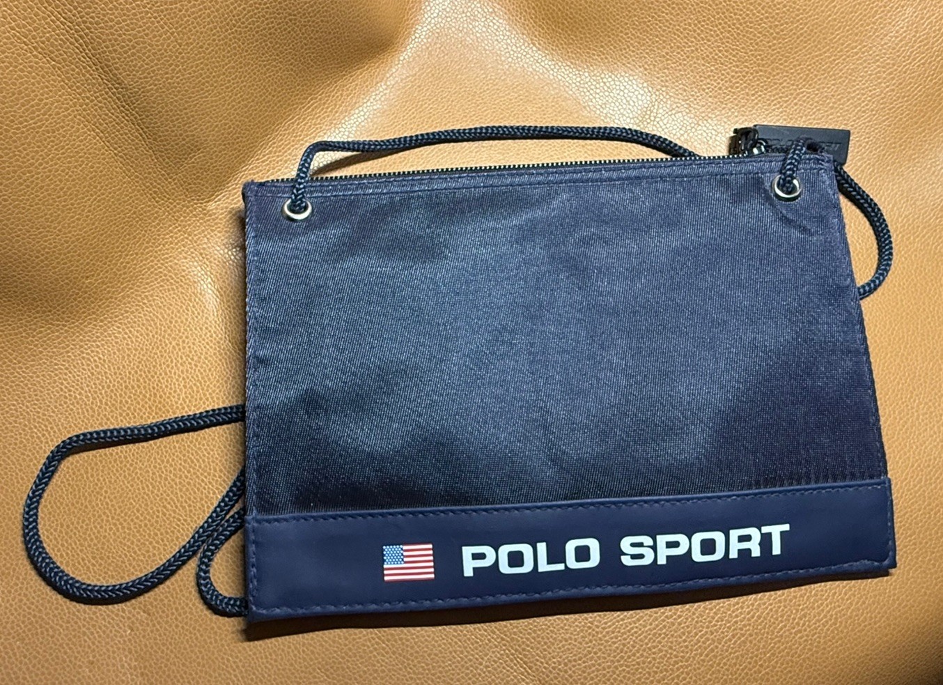 Vtg Ralph Lauren Polo Sport Nylon Crossbody Bag Pouch USA Flag Rare US Seller