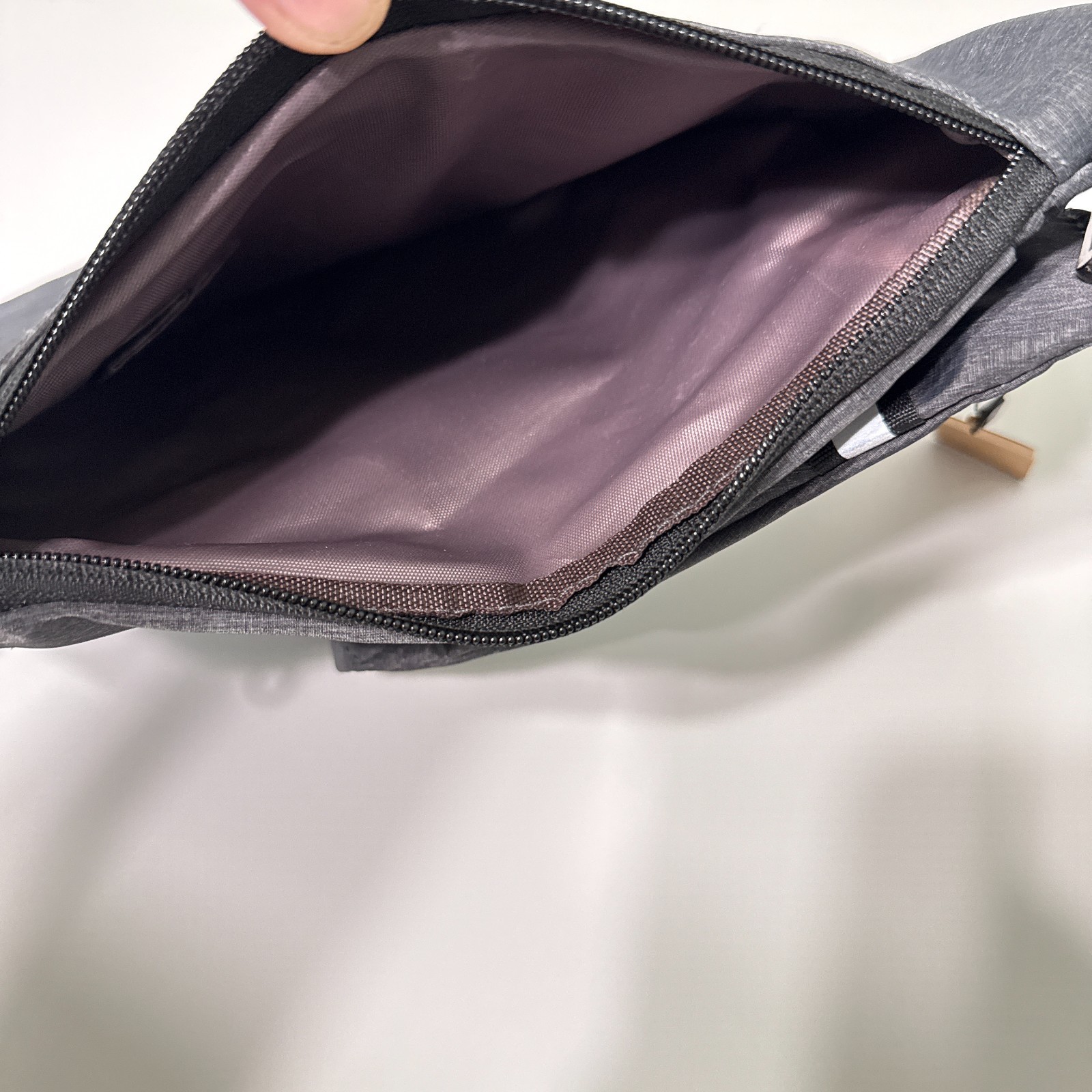 WANDER+ Heather Grey Black Crossbody Anti-Theft Adjustable Strap Travel Bag