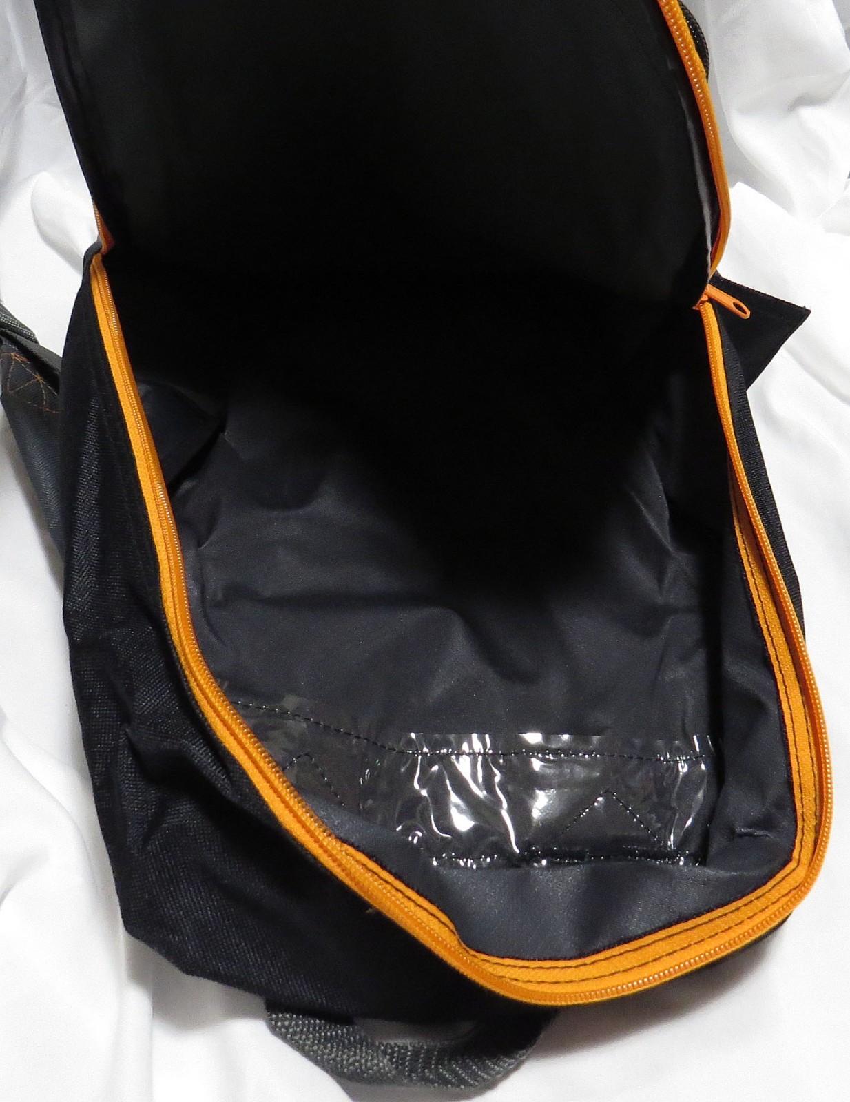 Bell GRAY ORANGE BACKPACK w/ Clear Plastic Pouch Zip Cycling Racing Motorsports
