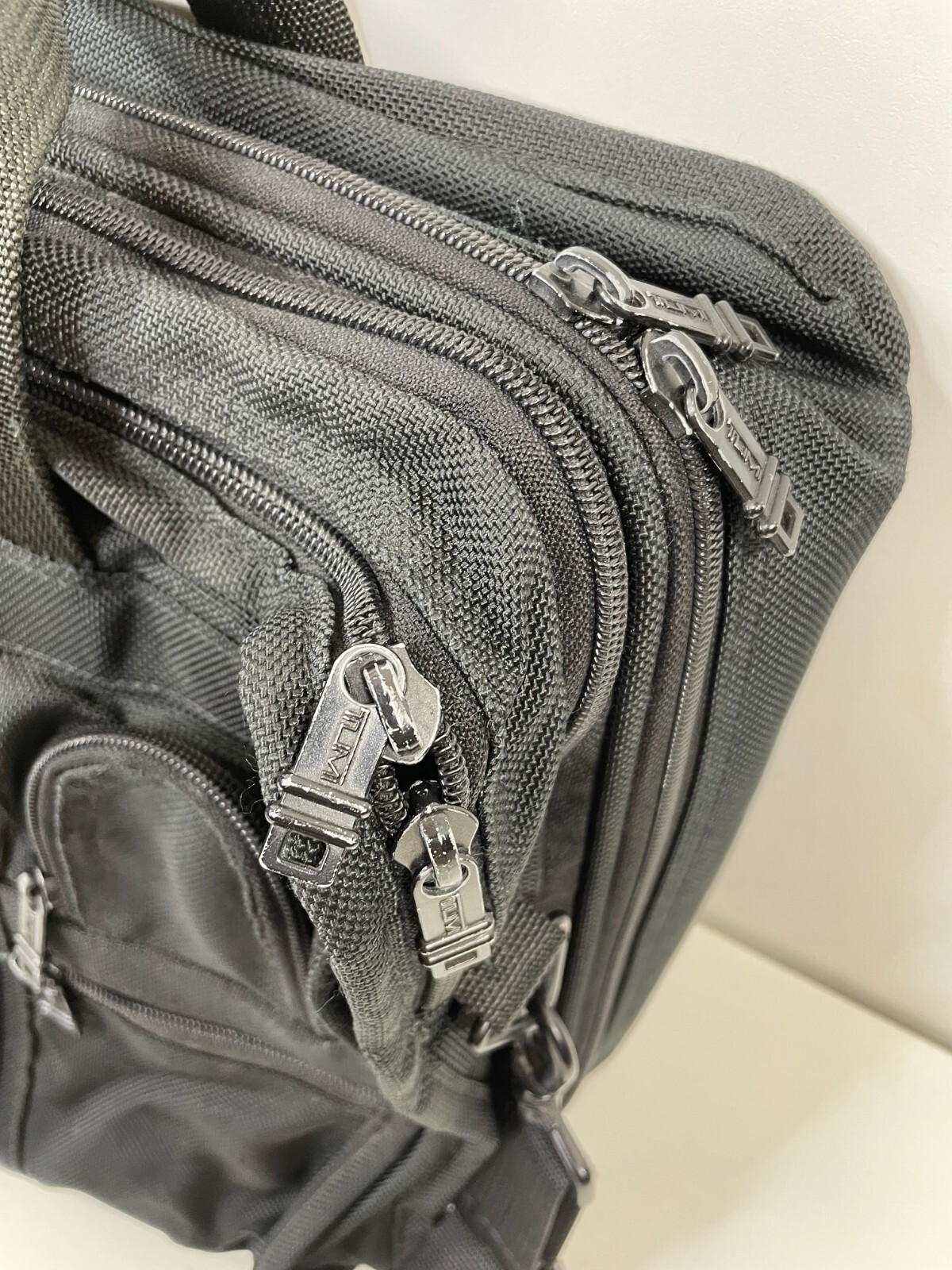 Tumi Alpha Expandable Black Ballistic Nylon Briefcase Work Shoulder Bag