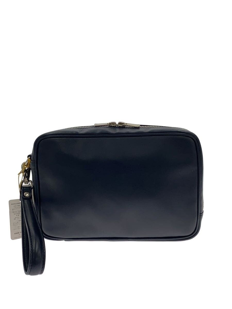 Authentic PORTER Leather Second Bag/NVY 16.5cm x 23cm x 5.5cm Compact Carry