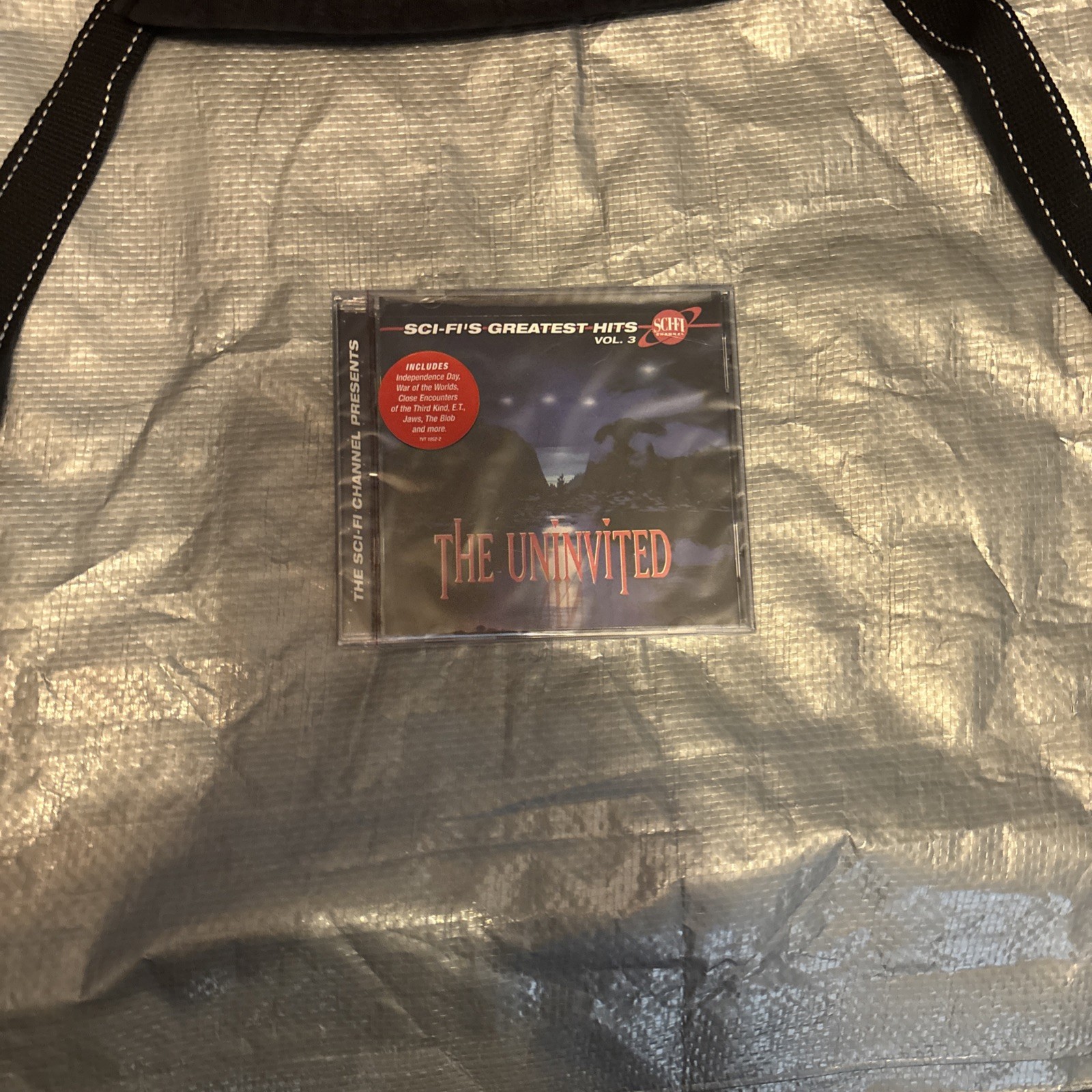 Rare Sci-Fi Channel Black/White Versatile Backpack with Greatest Hits CD NEW