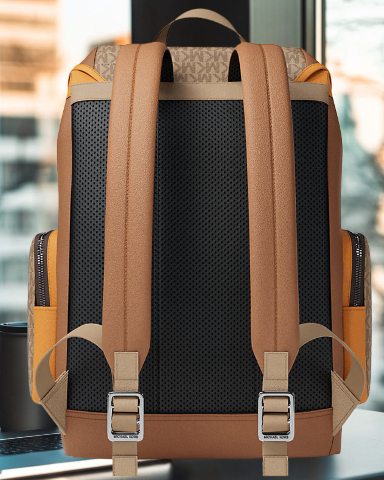 Michael Kors Cooper Men Medium Signature Logo Travel City Backpack For Vacation