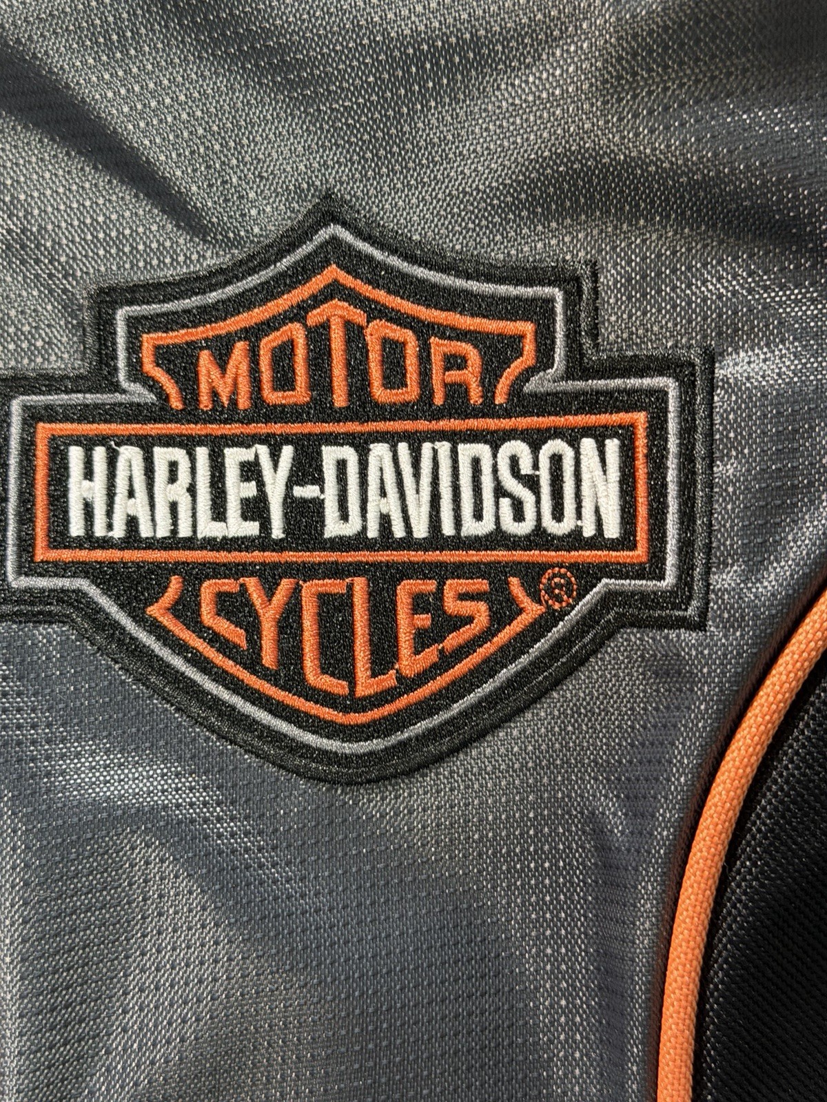 Harley-Davidson Bar & Shield Backpack Black Orange Nylon Travel Daypack EUC