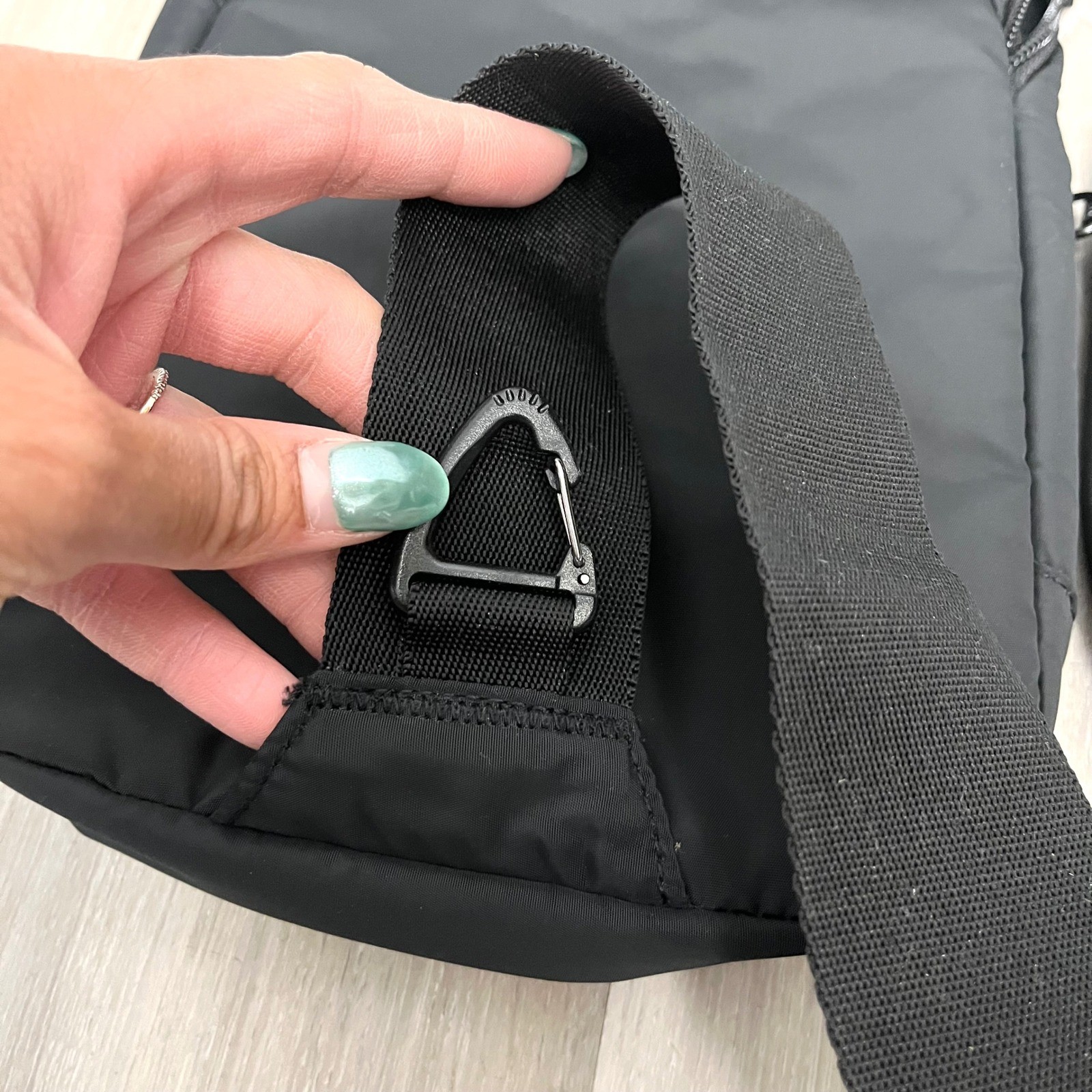 Adidas Black Recycled Polyester Crossbody Sling Backpack Bag in OS