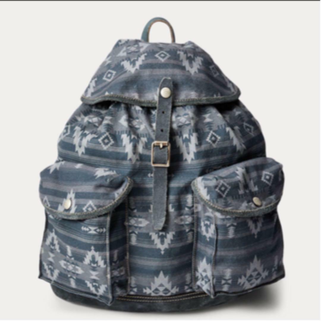 RRL auth Canvas X Suede Ruck sack Backpack about 44 x 35cm from JP