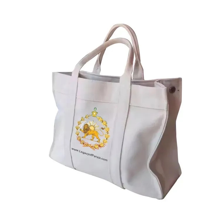 Large 100% Natural Organic cotton Canvas Totes, hand bag , 3 options ,PAHLAVI