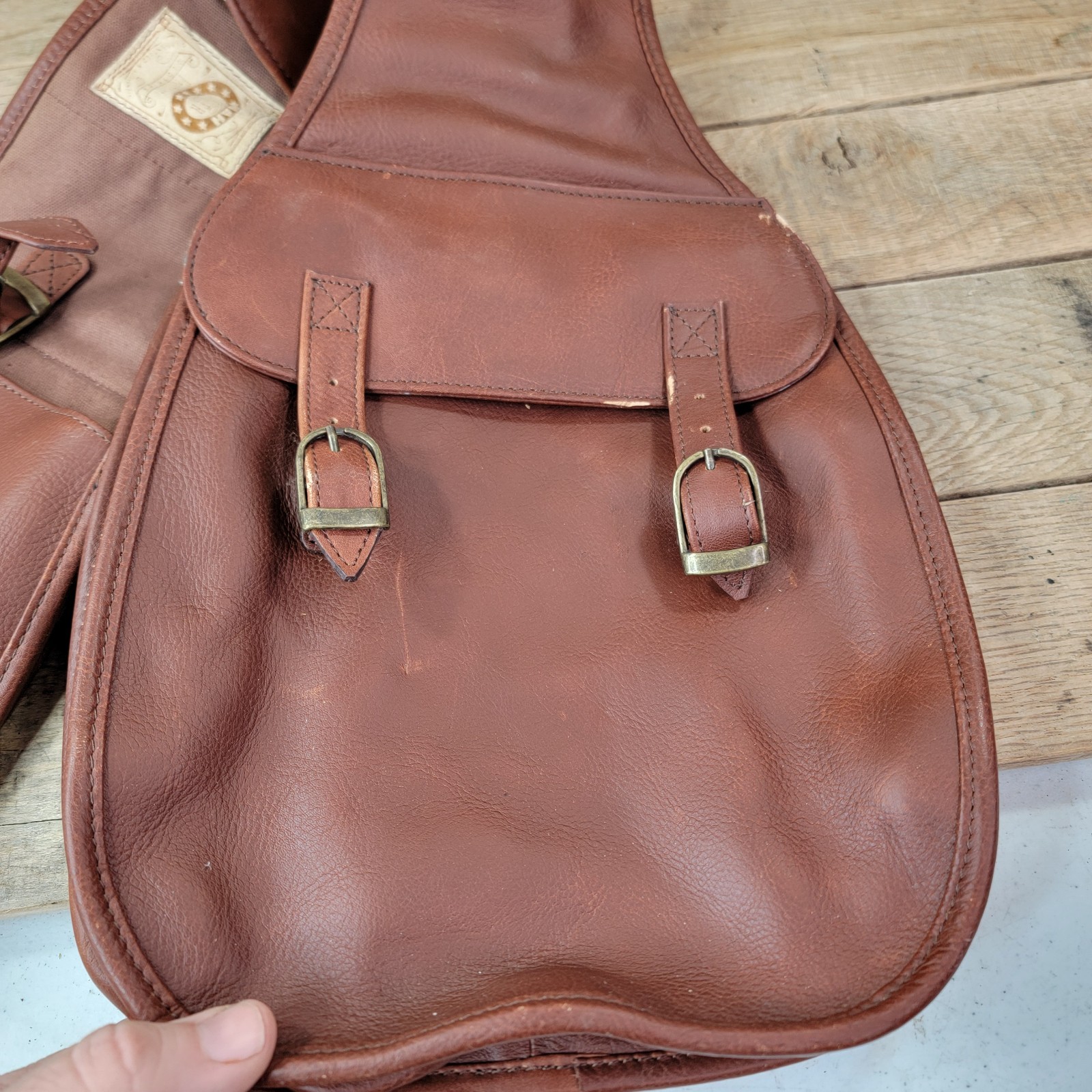 Scully Mens Wah Maker Classic Saddle Bag Brown Western Horse Tack
