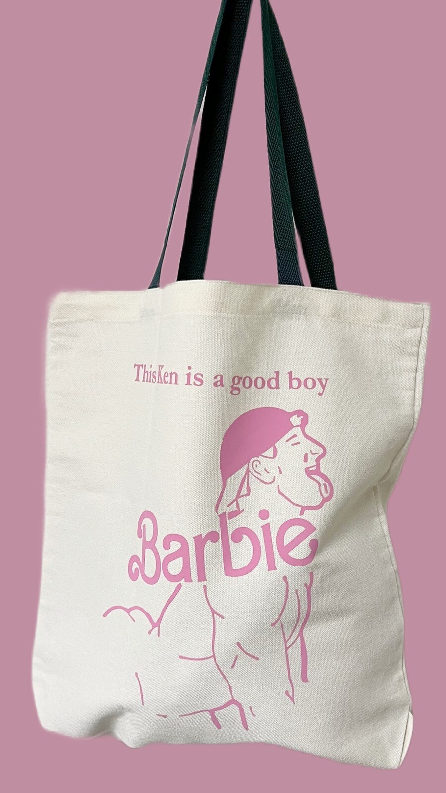 H.E.Arts Design Barbie Boy Ken custom print natural color Canvas tote Bag