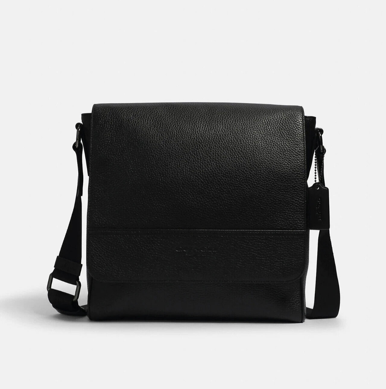Coach Houston Map Black Refined Pebble Leather Messenger Bag (4007) – NWT