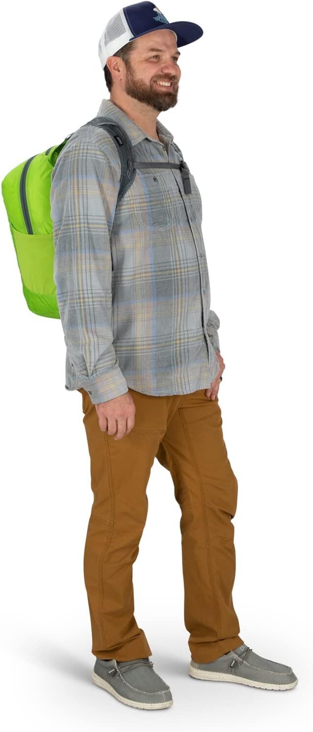 O S Black Packable Backpack for Organized Travel and Day Trips
