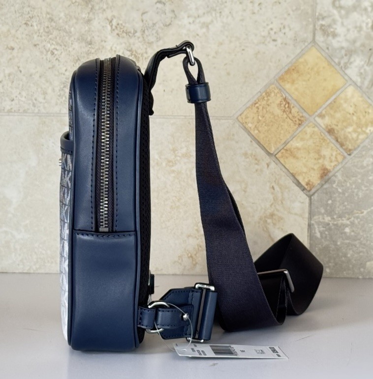 MICHAEL KORS UNISEX COOPER MEDIUM OMBRE SLING PACK CROSSBODY BAG MK NAVY