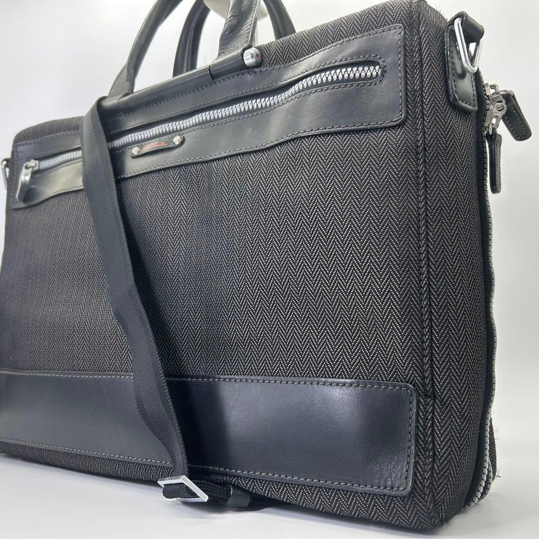 PAUL SMITH Soft Collection 2Way Briefcase Black Herringbone Business ShoulderBag