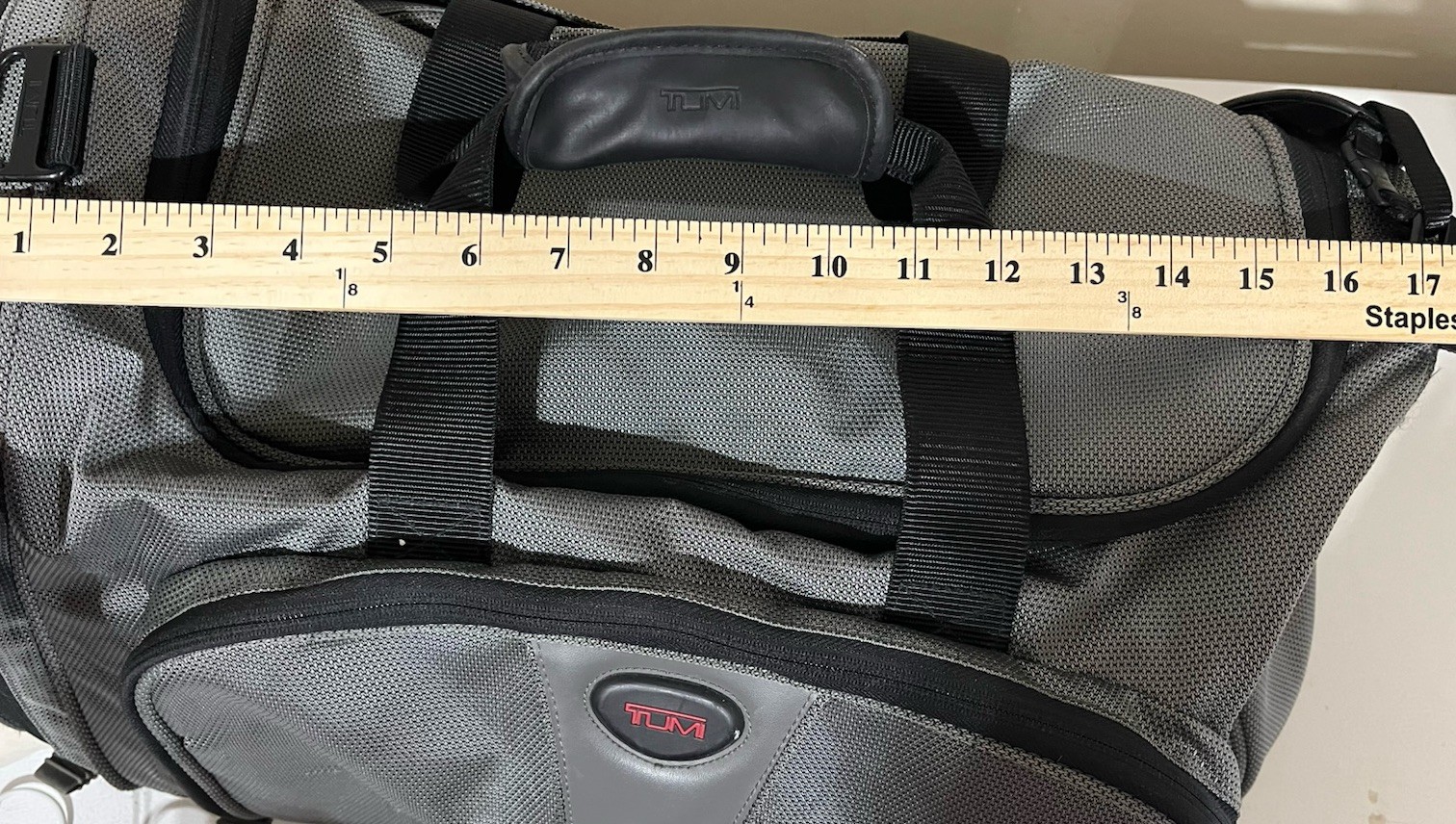 TUMI Boston 2Way Ballistic Nylon Duffle Bag Carry On Gray 525PW Strap (See Pics)