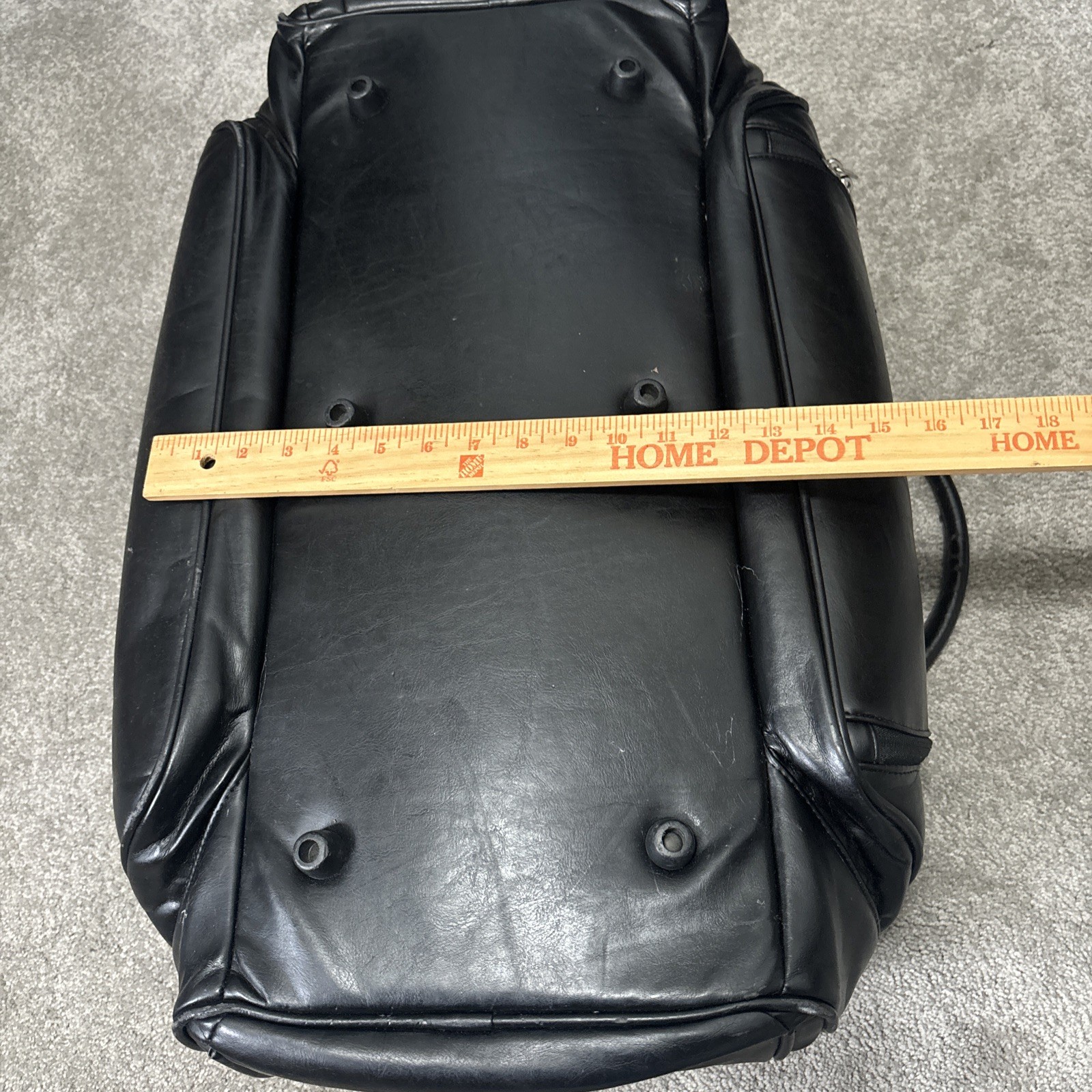 VTG Leather Nike Golf Weekender Duffel Bag Black Large